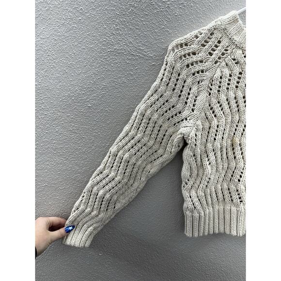 American Eagle Womens Sweater Size Small Brown Open Knit Pullover - Picture 2 of 11